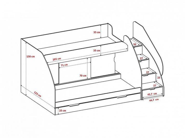 Patrová postel s ÚP MONTES UNI