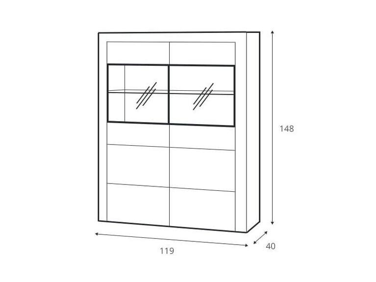 Vitrína KAMALI 15 nízká 2D