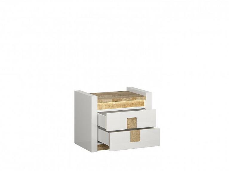 ALAMEDA KOM2S bílý lesk/dub westminster