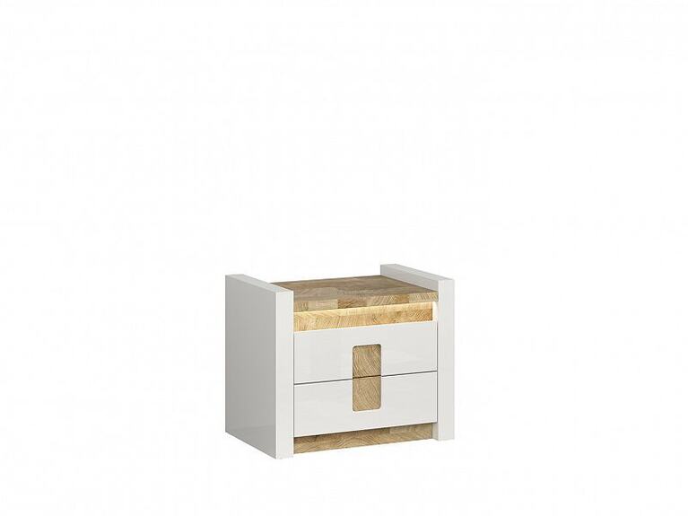 ALAMEDA KOM2S bílý lesk/dub westminster