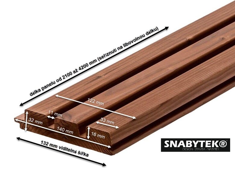 Exteriérový dřevěný obkladový SLAT panel 33-11 masiv