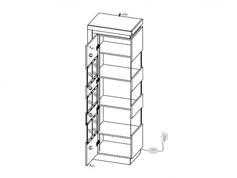 Vitrína vysoká RIMINI II NEW- REG 1WL