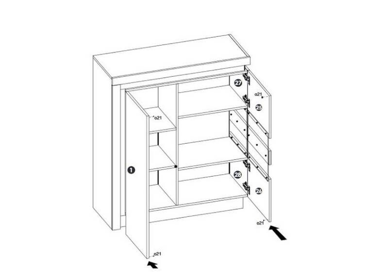 Komoda se sklem RIMINI II