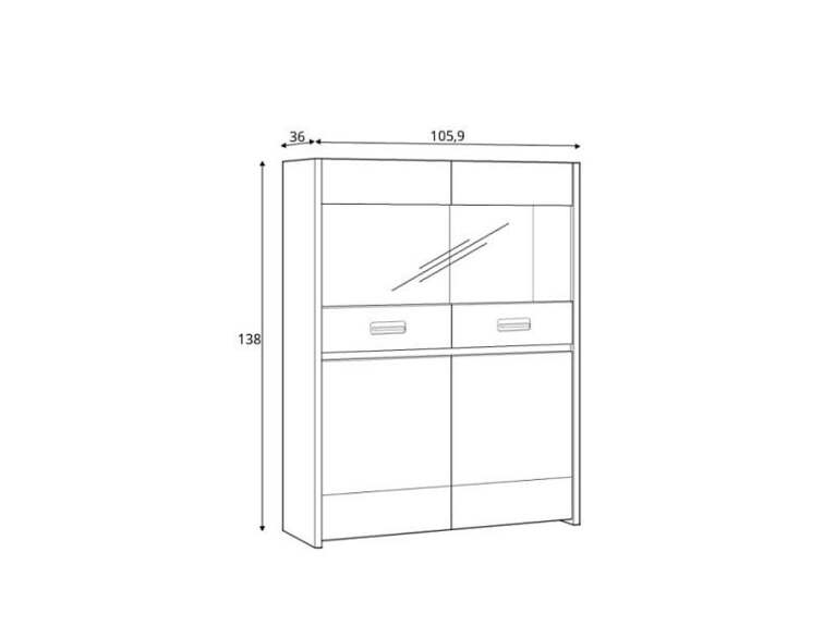 Vitrína ASINARA 4 dvířka
