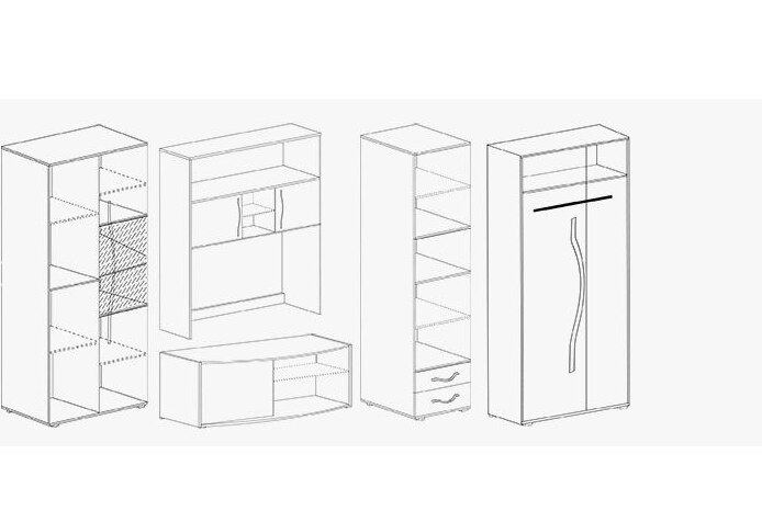 Bytová stěna LORETA  se skříní