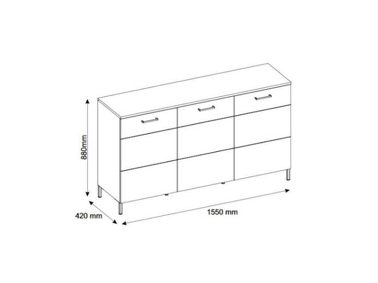 Komoda LAKI 36 - 3 dvířková