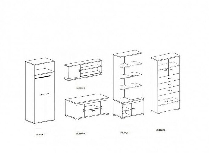 Bytová stěna NELSON 1 s televizním stolkem