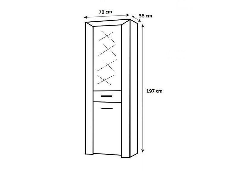Vitrína úzká vysoká MUNDO