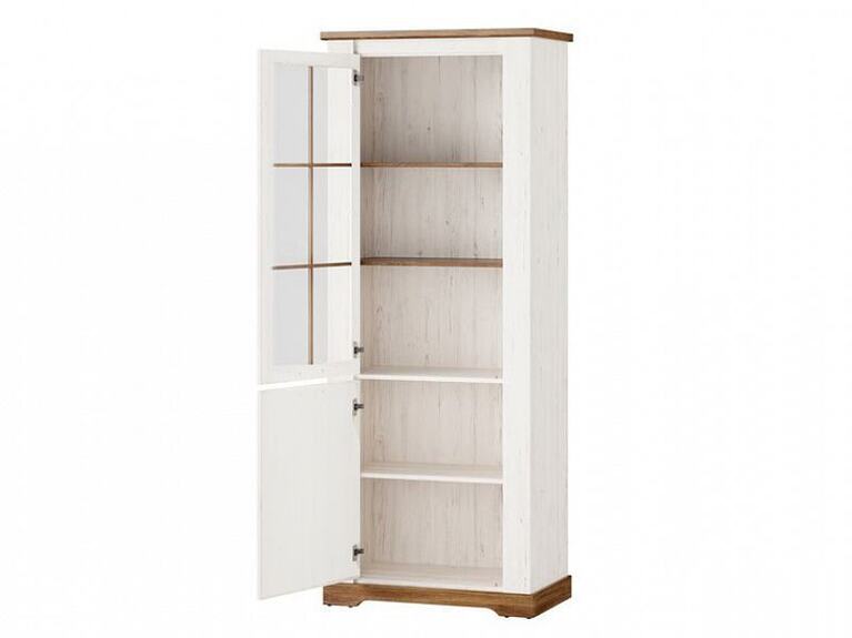Vitrína úzká vysoká PROVANCE 10 - 2dvířková dub stirling/borovice andersen