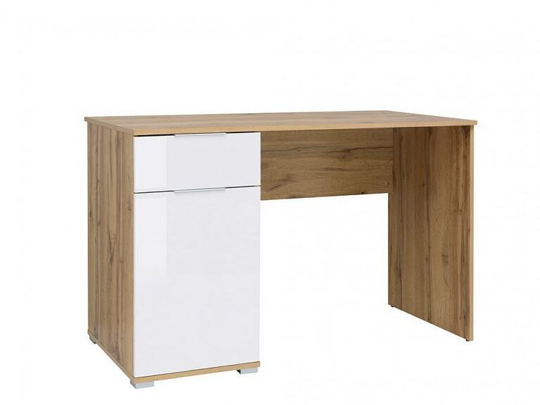 Psací stůl ZELE BIU/120 dub wotan/bílý lesk