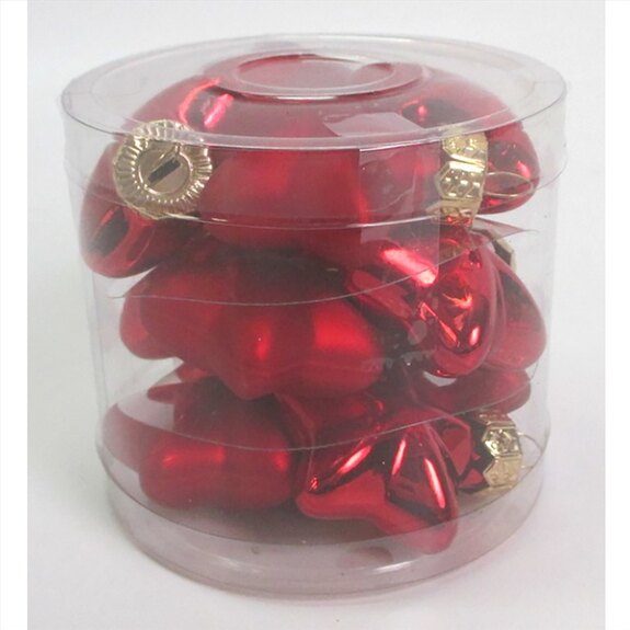 Ozdoby skleněné- tvar hvězdy, červené, pr. 4cm, cena za 1 balení (12 ks)