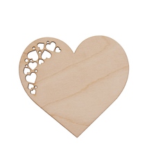 Podtácek dřevo srdíčko 12x11 cm 1 ks