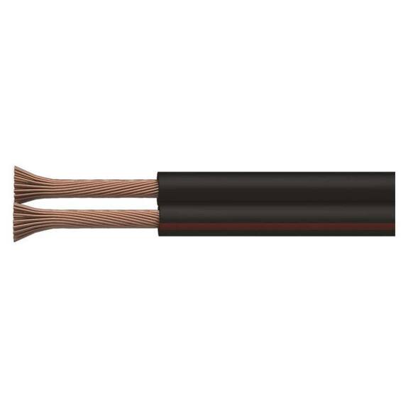 Kabel 2x0,50mm2, černý s červenou linkou, metráž (max.9A)