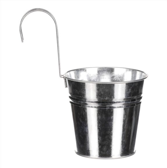 Obal na květiny - na pověšení, zinkový, stříbrná barva.