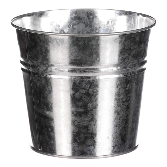 Obal na květiny zinkový, stříbrná barva.