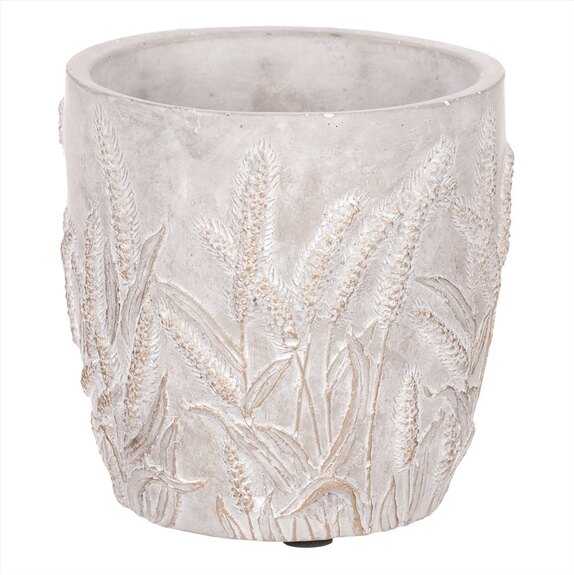 Obal betonový s dekorem obilí, zlatá barva 3ks