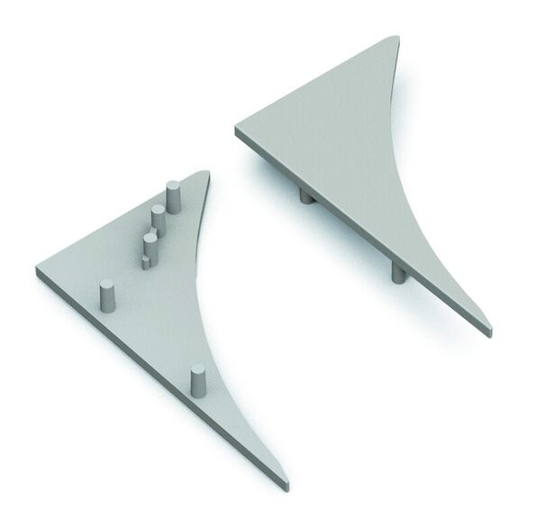 Koncovka WIRELI SMOOTH12 šedá, pár