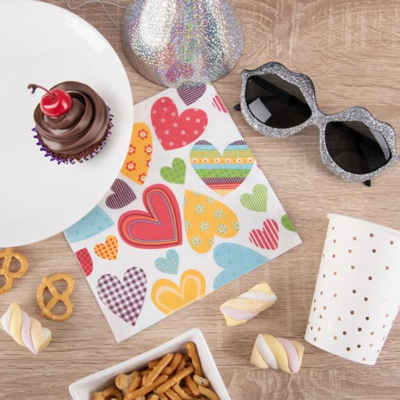 Ubrousek papír SRDCE 20 ks 33x33 cm