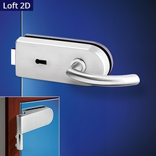 Gina Loft kování na skleněné dveře OV + 2D nerez