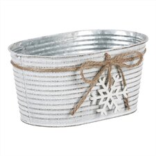 Obal kovový-truhlík, s dřevěnou vločkou AB2168