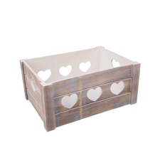 Bedýnka dřevo dekorace SRDCE 31x21x14 cm