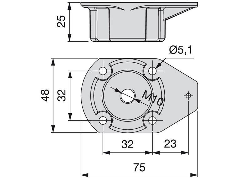 Držák soklové nohy oválný, černý