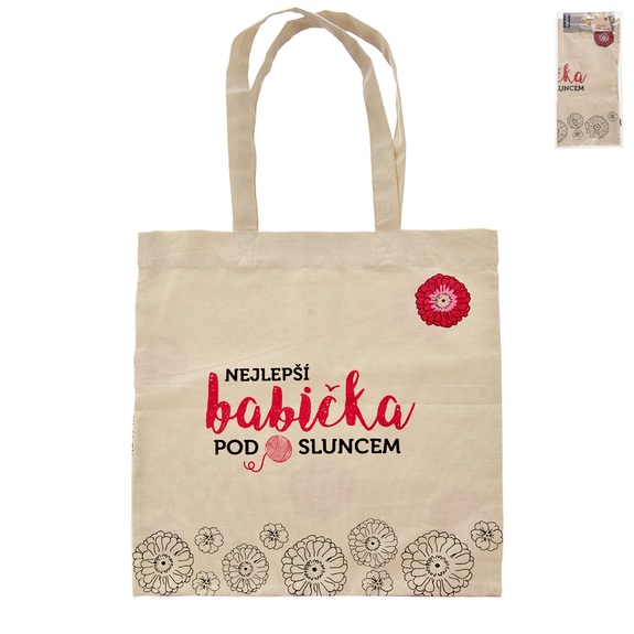 Taška bavlna nákupní NEJLEPŠÍ BABIČKA 39x40 cm CZ