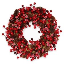 Věnec jeřabina pvc pr.34cm červená