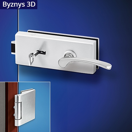 Jana Byznys kování na skleněné dveře HR + 3D matný nikl