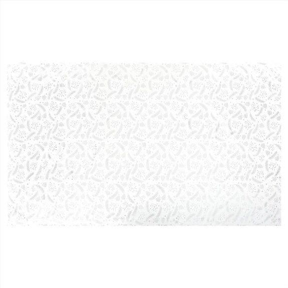 Ubrus - stříbrný vánoční vzor, 100% polyester, 130 x 220 cm.