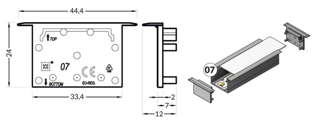 Koncovka WIRELI VARIO30-07 šedá, pár