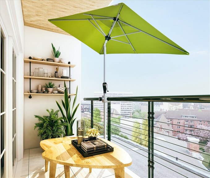 ACTIVE 210x140 cm - slunečník s automatickým naklápěním klikou