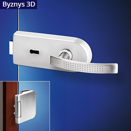 Futura Byznys kování na skleněné dveře OV + 3D nikl