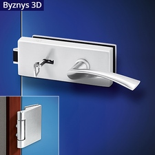 Gina Byznys kování na skleněné dveře HR + 3D nerez