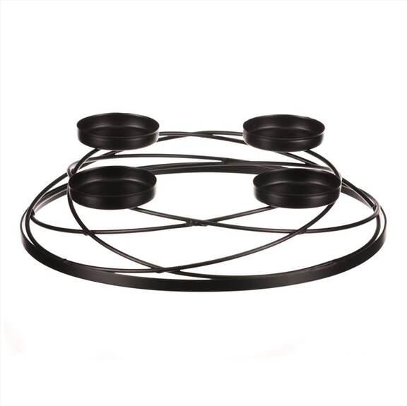 Svícen kovový - adventní, barva černá.