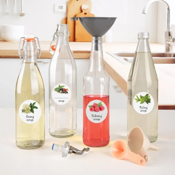 Samolepky na láhve Malinový sirup 18 CZ
