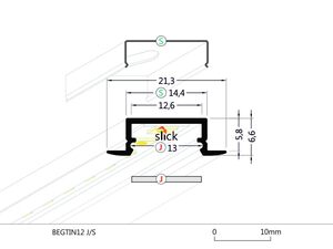 Profil WIRELI BEGTIN J/S bílý komaxit, 2m (metráž)