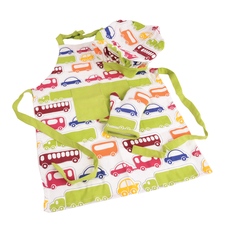 Zástěra bavlna dětská+chňapka+čepice Kluk