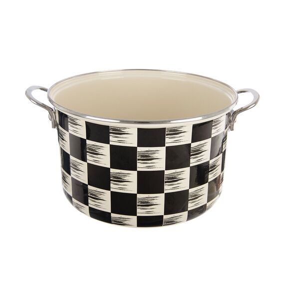 Hrnec smalt ŠACHOVNICE Lem 6,5 l