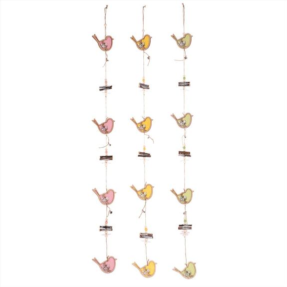 Girlanda ptáčků, mix 3 barev.