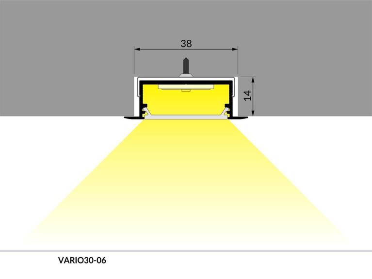 Profil WIRELI VARIO30-06 černý elox, 2m (metráž)