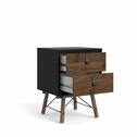 Noční stolek Rain černý MAT/ořech