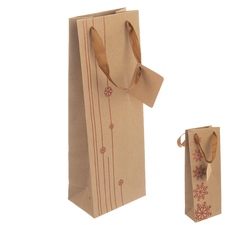 Taška papír dárková na víno VLOČKA 13x8,5x35,5 cm mix