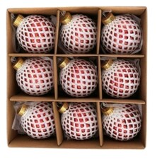 Koule sklo 9ks/6cm červená