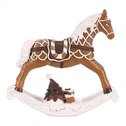 Houpací koník - polyresinová figurka, malá, barva hnědo - bílá