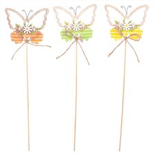 Motýl na zápichu, mix 3 barev VEL7130