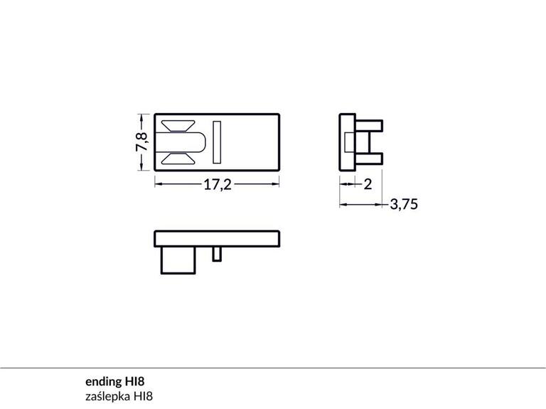 Koncovka WIRELI HI8 stříbrná, pár