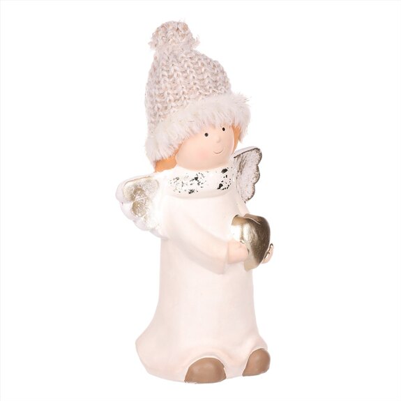 Anděl keramický, držící srdce.