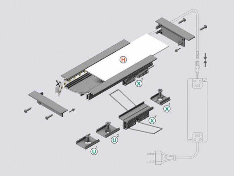 Profil WIRELI FLAT H/UX hliník anoda 2m (metráž)