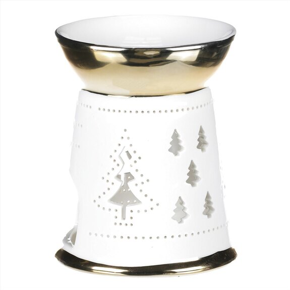Aroma lampa, porcelánová. Zlato-bílá barva.